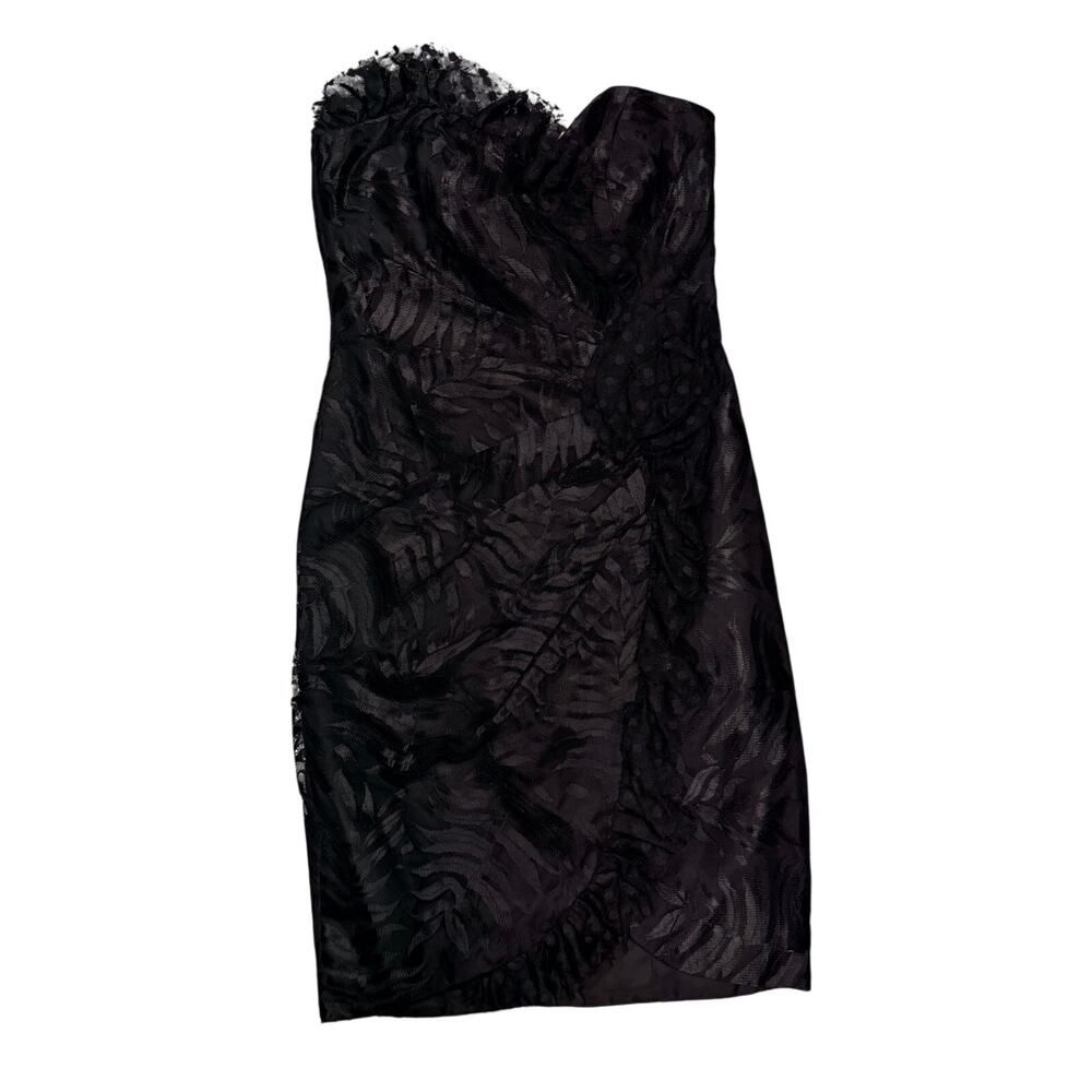 TD4 Little Black Lace Dress Sweetheart Strapless Sheath Party To Die For Eletra